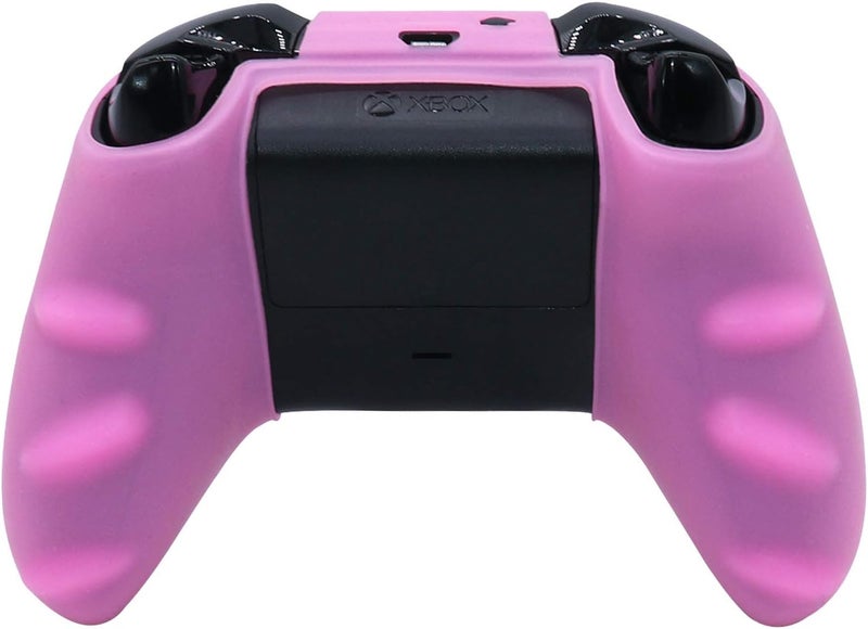 RALAN Pink Skins ,Silicone Controller Cover Skin Protector Compatible for Xbox One S/X Controller (Pink Pro Thumb Grip x 2,Cat + Skull Cap &Cover Grip x 2) - Image 3